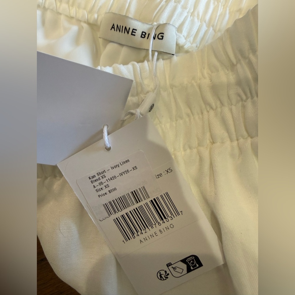 NWT Anine Bing Kam White Linen Shorts - Picture 10 of 11
